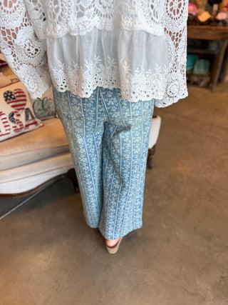 Floral Striped Jean by Easel