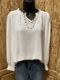 Basic Blouse in Pumpkin or Ivory
