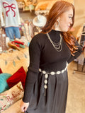 Black Satin Sweater Dress