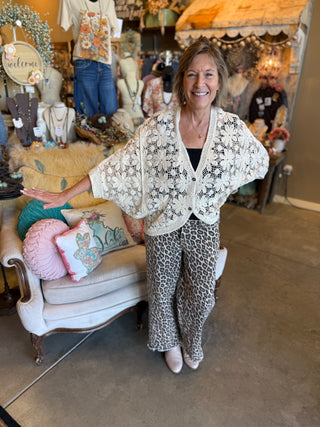 Pol Natural Crochet Cardigan