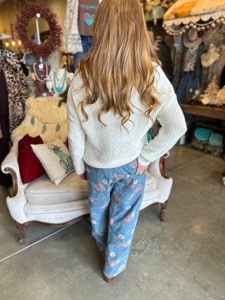 Rose Printed Jean