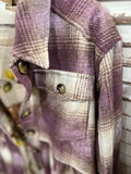 Purple Mix Peplum Plaid Jacket