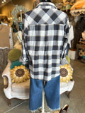 Navy, Brown and Cream Plaid Flannel