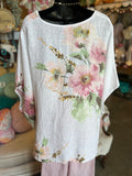 White Floral Linen Shirt