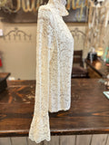 Lace Bell Sleeve Top in Black or Cream
