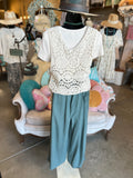 Side Tie Crochet Vest