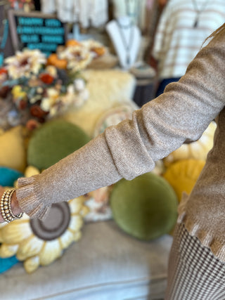 Ruffled Cardigan in Caramelized