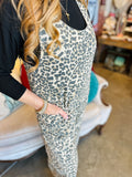 Leopard Print Denim Overall