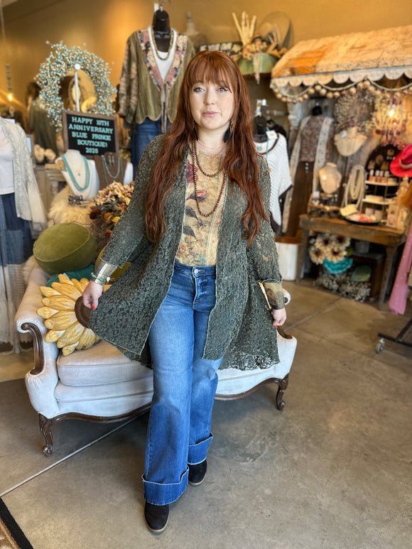 Vintage Bird Mesh Top