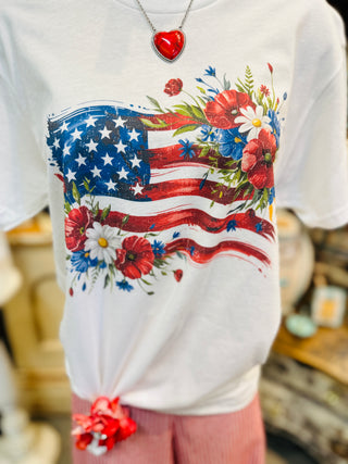 Floral Flag Graphic Tee
