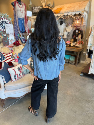Off The Shoulder Denim Blouse