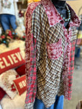 Red Plaid Mix Flannel