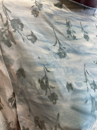 Plum, Teal or Latte Mesh Floral Top