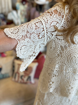 Boho Crochet Scalloped Top