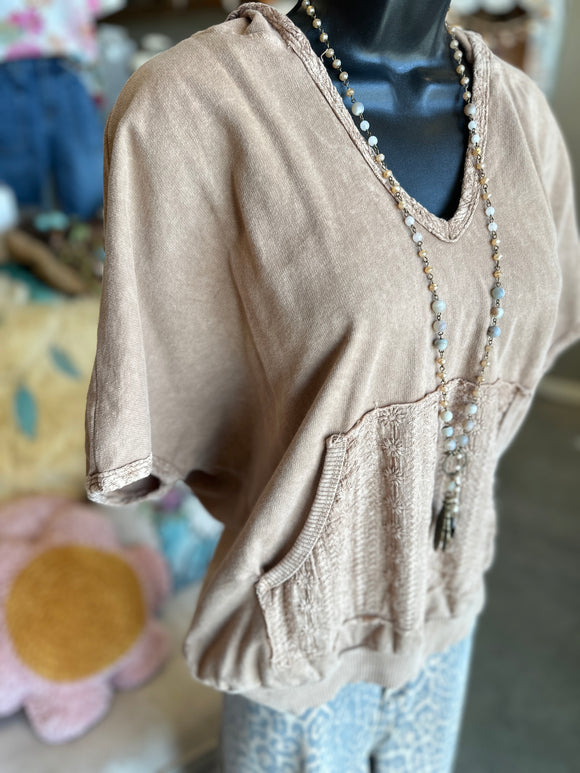 Latte Eyelet Hoodie