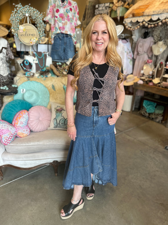 High Low Denim Skirt