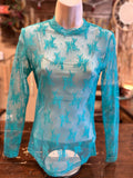 Turquoise or Tan Lace Top