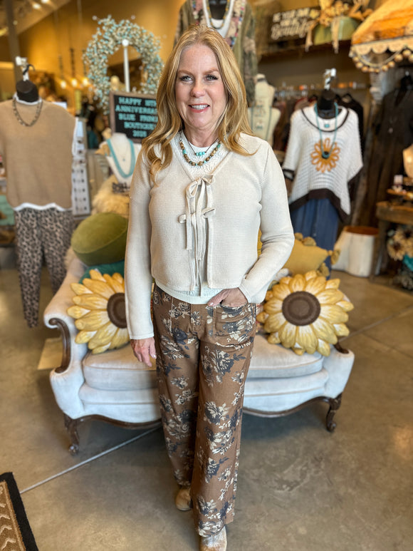 Brown or Beige Two Tie Cardi