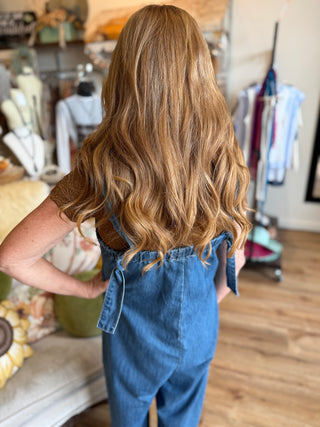 Denim Ruffle Overalls