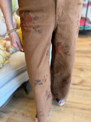 Mocha Floral Print Pant