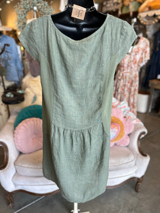 Linen Embroidery Mini Dress in Black, Khaki, White or Red
