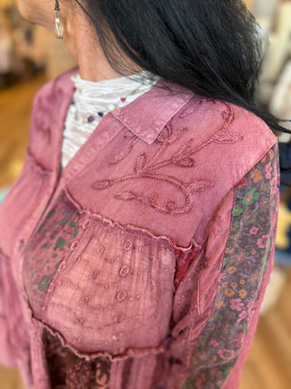 Garnet Tiered Patchwork Blouse