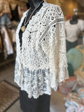 Natural or White Crochet and Lace Cardi