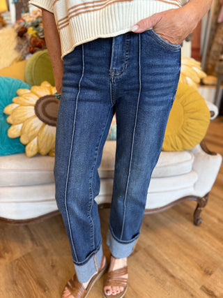 Risen Ankle Wide Cuffed Jean