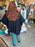 Black Ruffle Knit Cardigan