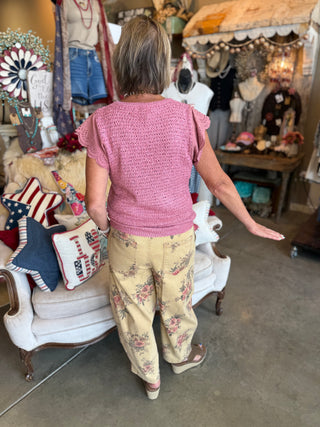 Toast Floral Print Barrel Pant