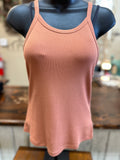 Clay or Oatmeal Thin Strapped Tank Top