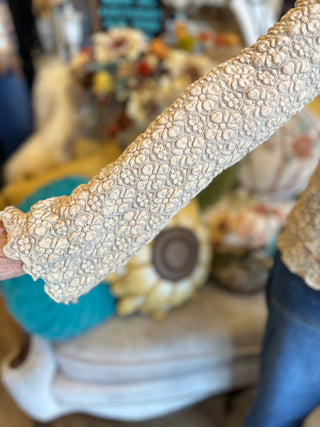Tan Diagonal Lace Top