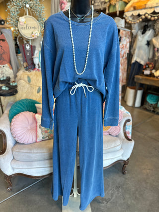 Denim Terry Knit Set