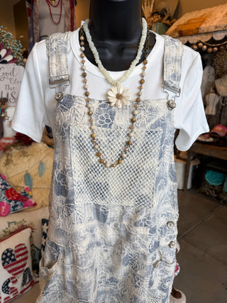 Indigo Floral Overalls by Pol