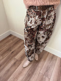 Brown Tapestry Barrel Pant