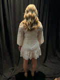 Ivory Velvet Burnout Dress