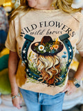 Wild Flowers, Wild Horses Horseshoe Graphic Top