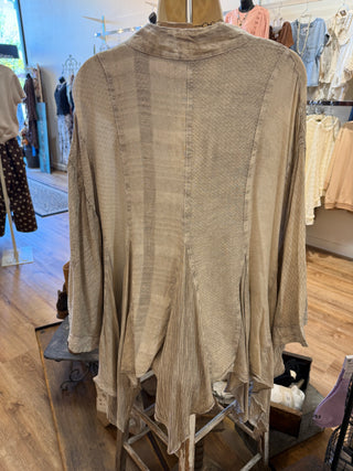Latte Boho Asymmetrical Kimono