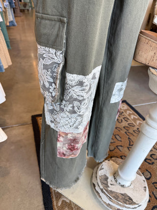 Olive Patch Overalls
