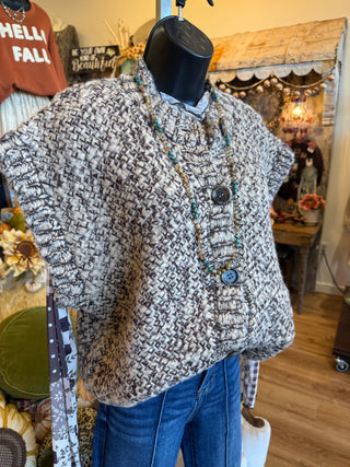 Choco Brown Chunky Knit Vest