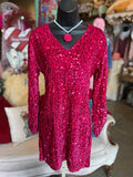 Raspberry Sequin Dress