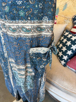 Blue Patchwork Pant