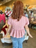 Dusty Rose or Cream Ribbon Top