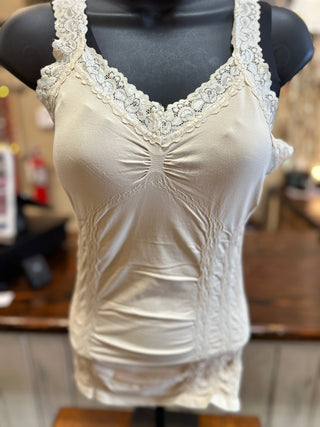 Lace Corset Cami in Almond, Ivory, Khaki or Black