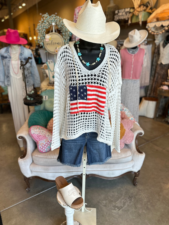 Flag Open Knit Sweater