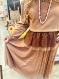 Camel Tulle Skirt