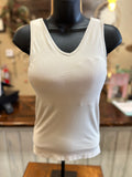 Built In Bra Tank Top in Black or Sand