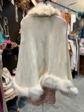 Lux Faux Fur Trimmed Cape