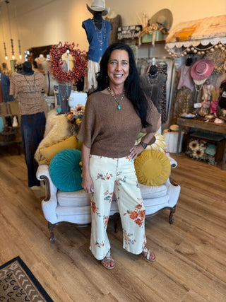 Khaki Floral Pant