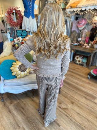 Ruffled Cardigan in Caramelized